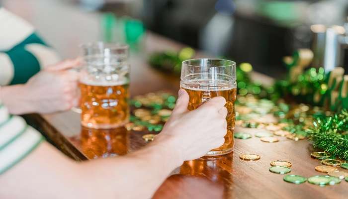 People enjoying beer at the brewery