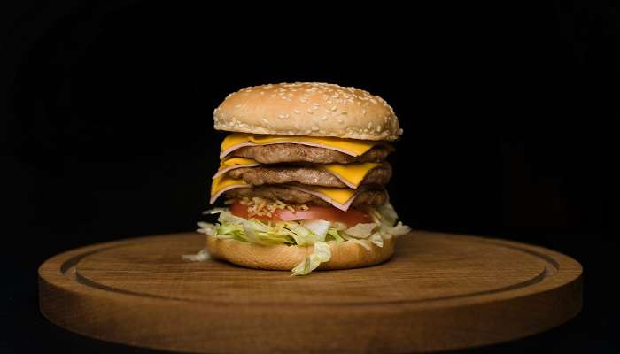 View of Burger served in the cafe