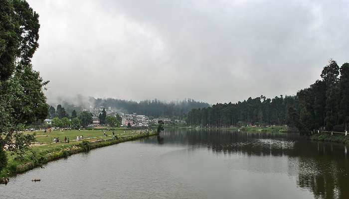 Calm waters at Sumendu Lake, one of the famous places near Mirik Lake View Point.