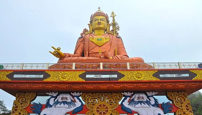 Monument of Guru Padma Sambhava at the entrance of Tendong hill