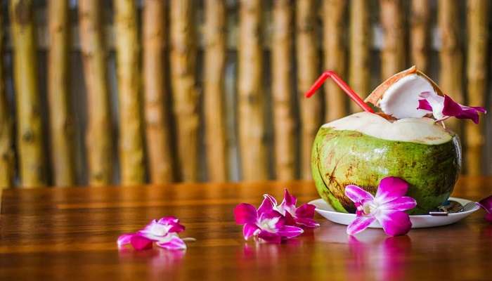 Drink in a coconut