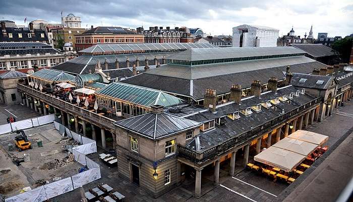 View of the London Transport Museum from Covent Garden