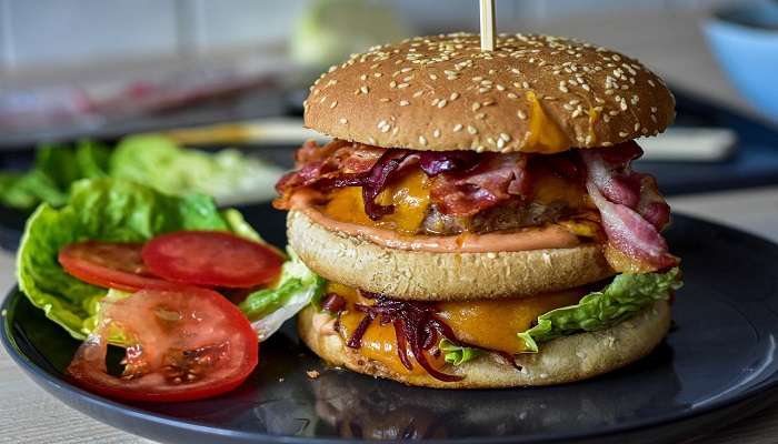 The delicious cheese burger platter, one of the best Pubs in Tamworth