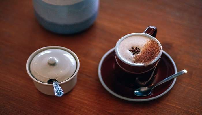 Masala chai on the table at a restaurant in Nowra.