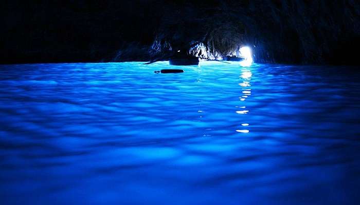 Blue reflections in the Blue Grotto, Capri, Italy