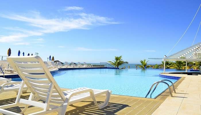 The view of the pool at the resort 