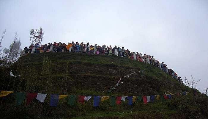 Panoramic view of Himalayan peaks from Tiger Hill, a scenic destination close to Lloyd Botanical Garden