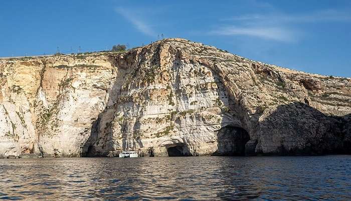 The stunning sea caves of the Blue Grotto.