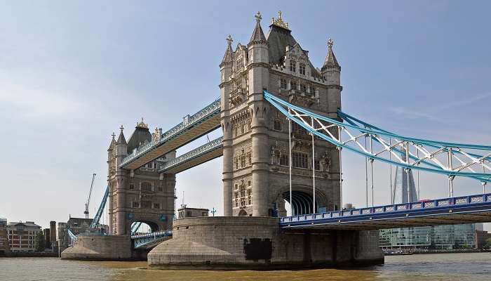 Tower Bridge north side view near the Tower of London.