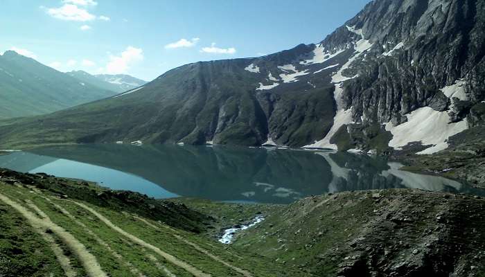 Vishansar Lake, a famous place near Tarsar Lake in Jammu and Kashmir.