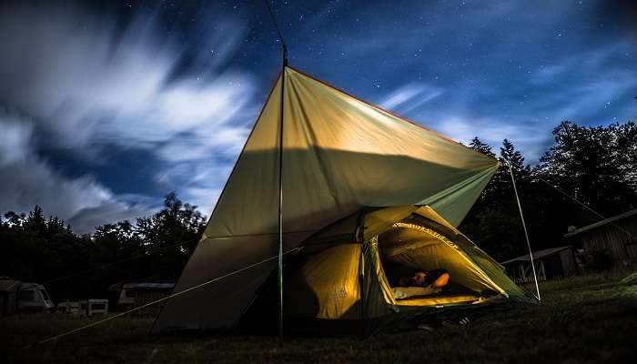 Camping tent setting near Mypadu Beach