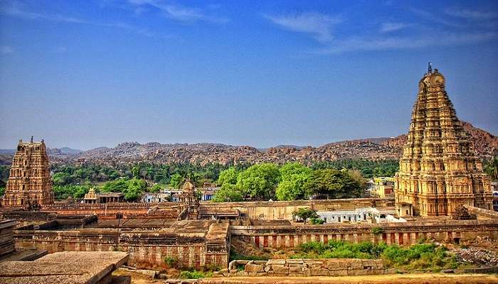 Beautiful view of Virupaksha Temple in Hampi