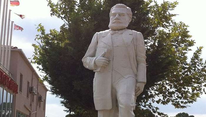 Statue of Namik Kemal inside the museum Tekirdag Turkey. 