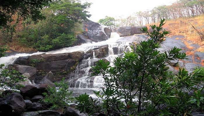 The view of Meenmutty Waterfalls, Wayanad