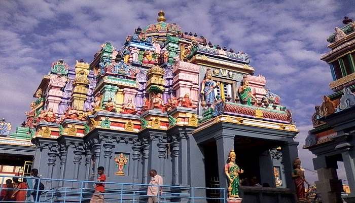 The exterior of Ashtalakshmi temple to visit near the hotel in Besant Nagar.