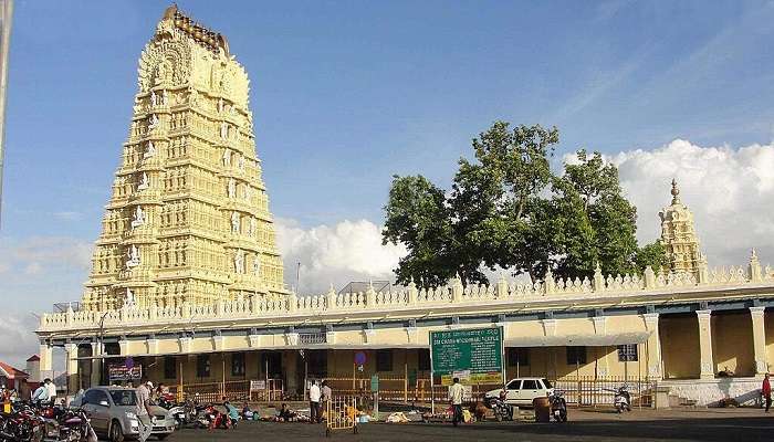 Beautiful architecture of Chamundeshwari sitting.