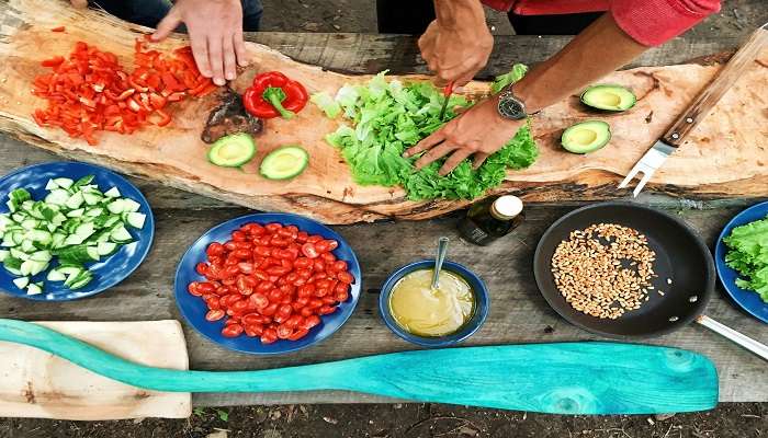 Street food being prepared