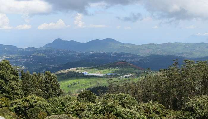 View of Nilgiris from Doddabetta Peak near the Rangaswamy Peak and Pillar.