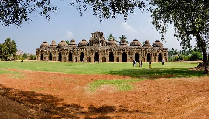  Full view of the Elephant Stables of Hampi.