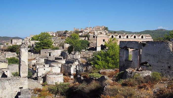 View of Kayakoy Ruins in Oludeniz