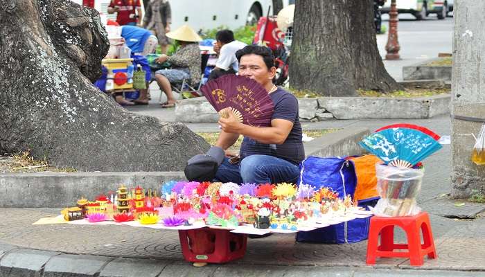 Street food in Hanoi in August