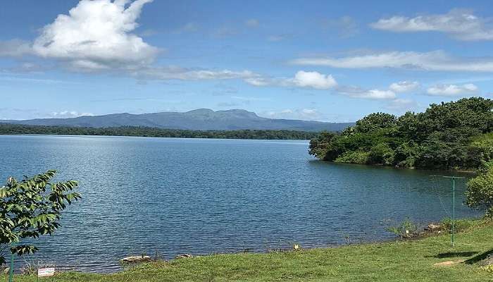 Peaceful scenery of Harangi Dam, a popular post near Dubare Elephant Camp. 