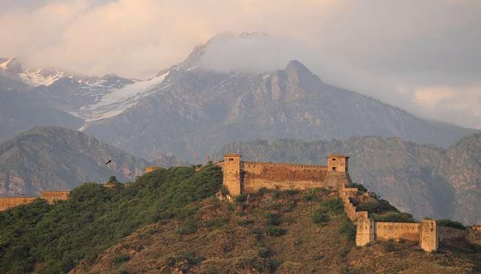 Hari Parbat Fort perched at top of the hill