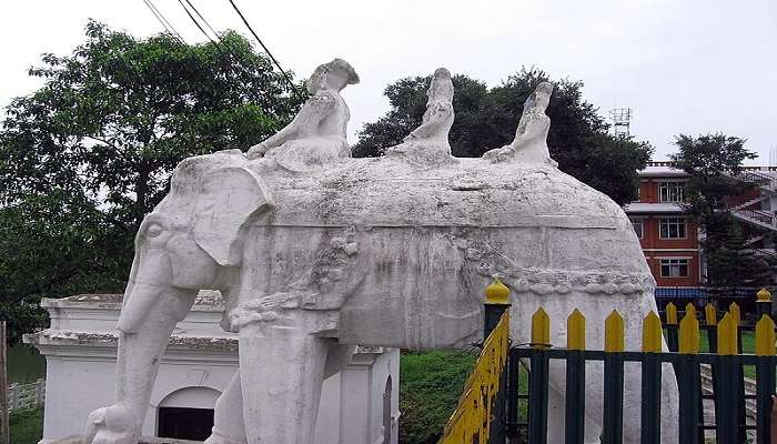 Stone slab at Rani Pokhari Nepal.