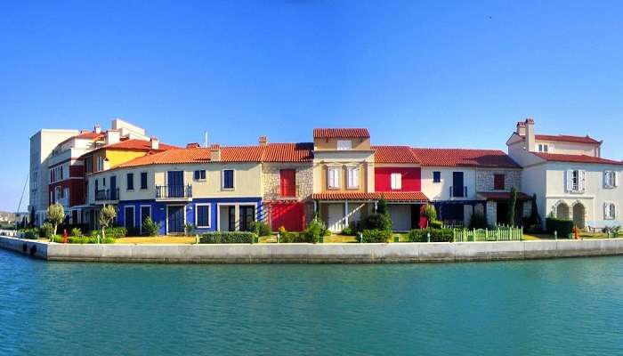 Alaçatı houses at the coast.