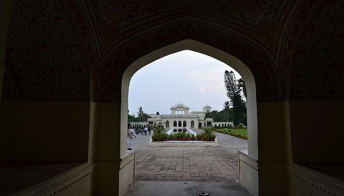 A beautiful arch at the Badamwari Gardens in Srinagar.