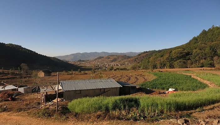 Scenic view of Chitlang Village near Kathmandu.