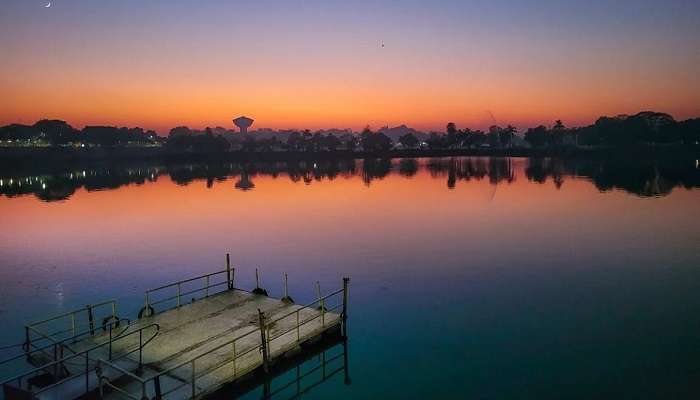 The bridge to the Nagina Wadi at Kankaria Lake Ahmedabad.