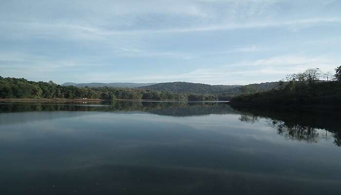 A serene view of dam at Peechi Vazhani Wildlife Sanctuary