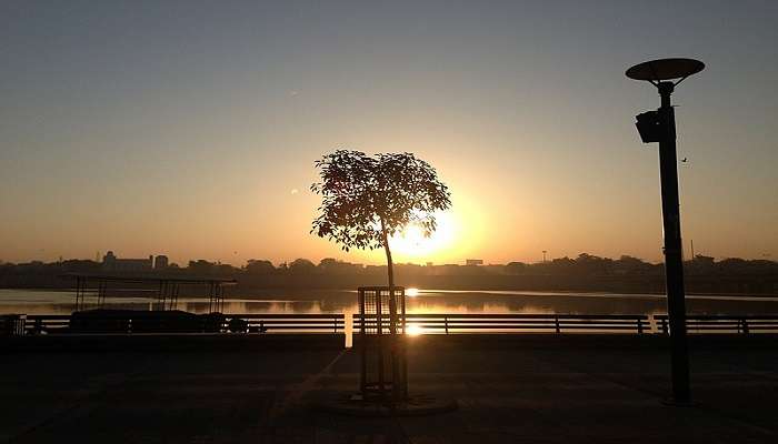 Morning view at Sabarmati Riverfront in Ahmedabad.