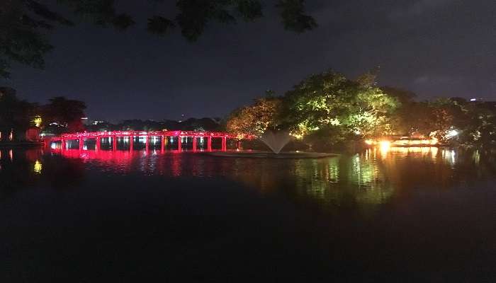 Hoan Kiem Lake in Hanoi in August