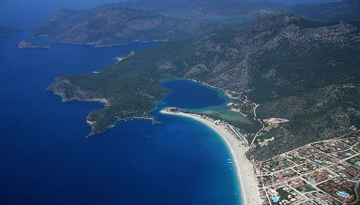 Aerial view of Oludeniz in Turkey