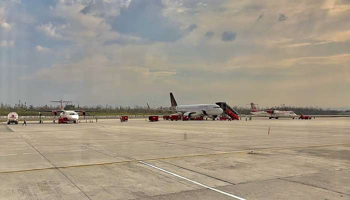 Apron of Dehradun airport in Uttarakhand.