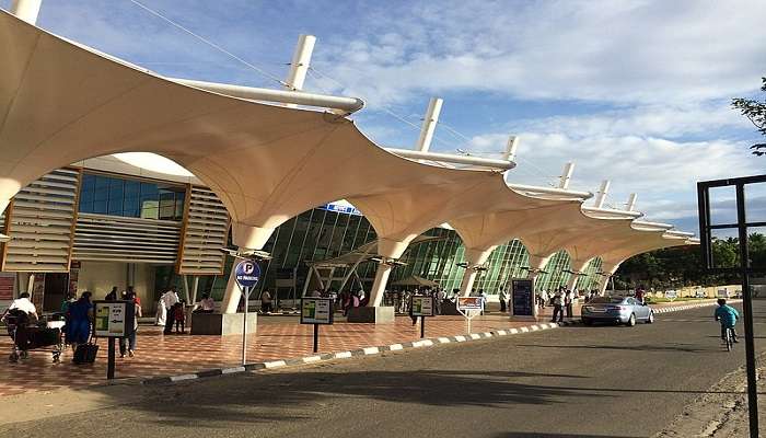 The view of departures Terminal at Coimbatore Airport to reach the Vaidehi Falls.