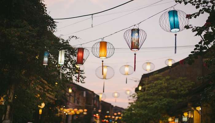 Colourful Hội An Night Market Lanterns illuminate the night market, creating a magical atmosphere