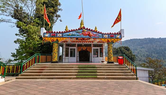 Statue of Lord Hanuman adorned with flowers at Hanuman Tok, Gangtok