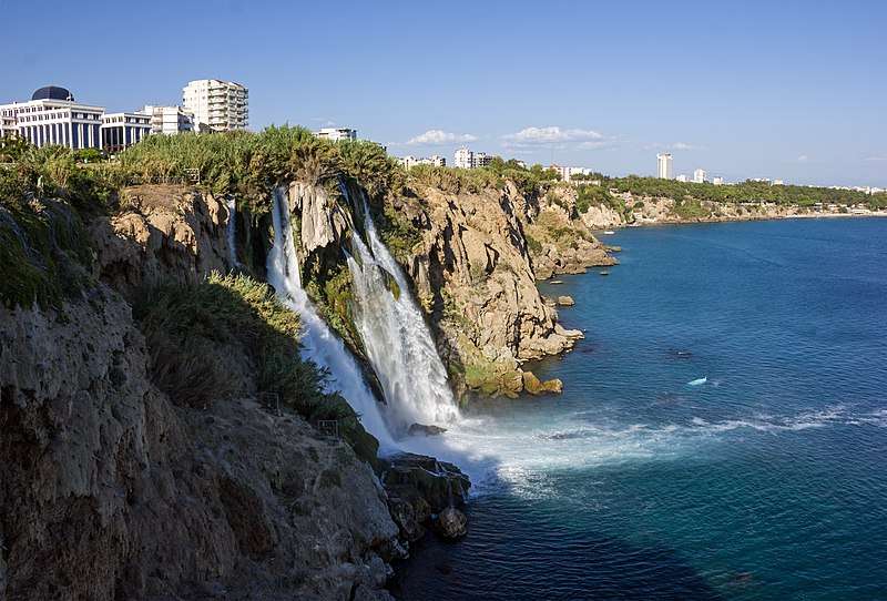 Lower Düden Waterfalls is a famous picnic spot near Lara Beach.