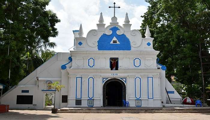 The facade of Luz Church