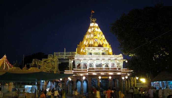 Shri Mahakaleshwer Temple at Night Ujjain near the Char dham temple.