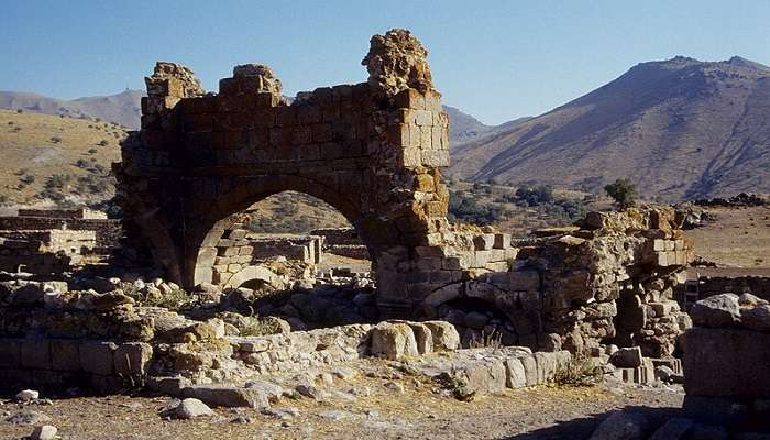 Tower remains of the ruin No. 39 in Değle (Binbirkilise, Karaman, Turkey).