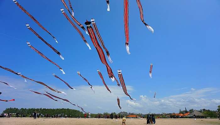 enjoy the aerial view of Mertasari Beach