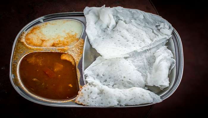 Neer Dosa served at My South, one of the best restaurants near Chamundi Hills. 