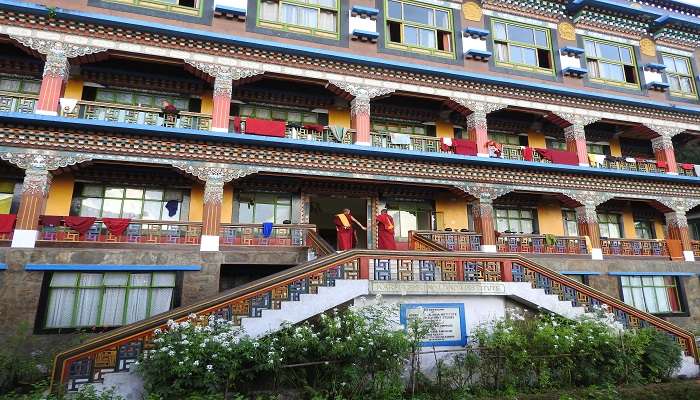 Namgyal Institute of Tibetology designed in traditional Tibetan-style architecture close to Tsuk La Khang Monastery