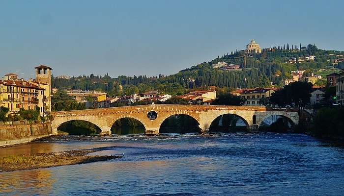 Ponte Pietra, an ancient Roman bridge on the river Adige in Verona, places to visit in Verona