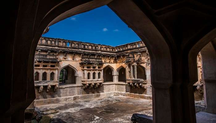 The view of the Queen’s bath on a one day trip to Hampi.