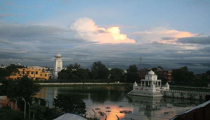 Evening view of Rani Pokhari Nepal.